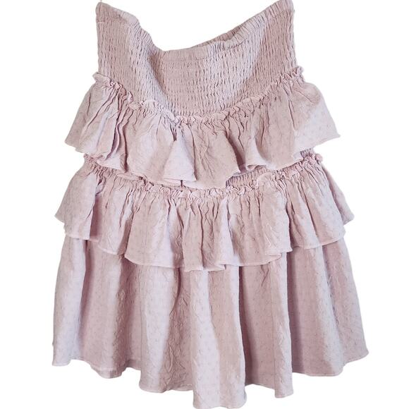 Kayla's Armoire Top Womens Medium Tiered Smocked Ruffled Festival Concert Pink - Picture 1 of 6